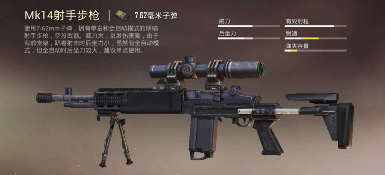 绝地求生射手步枪有什么