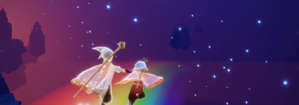 光遇彩虹桥魔法怎么站上去