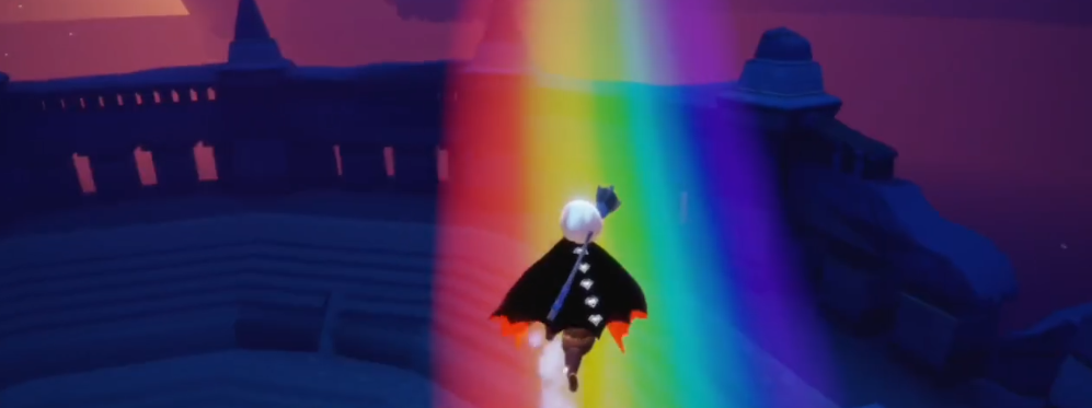 光遇彩虹桥魔法怎么站上去