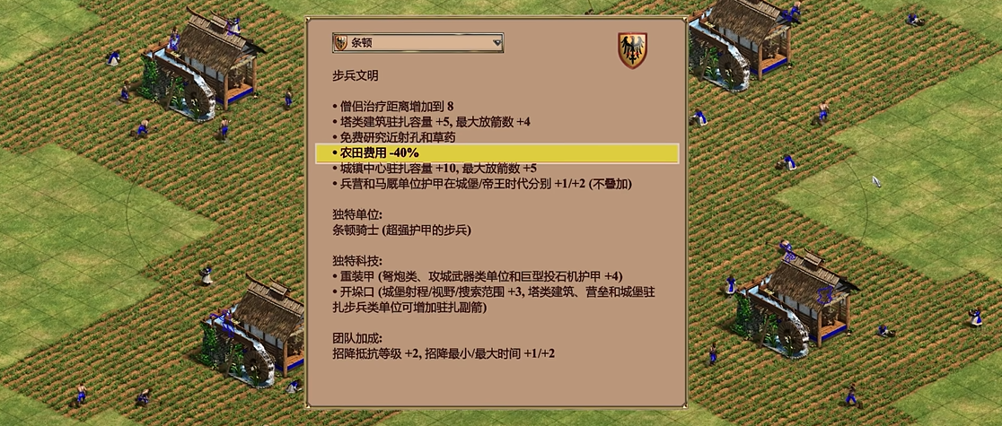 帝国时代2木头和食物出什么兵