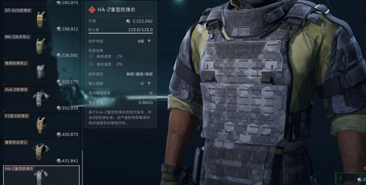 三角洲行动6级甲哪个更强