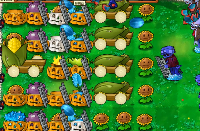 植物大战僵尸如何搭梯子