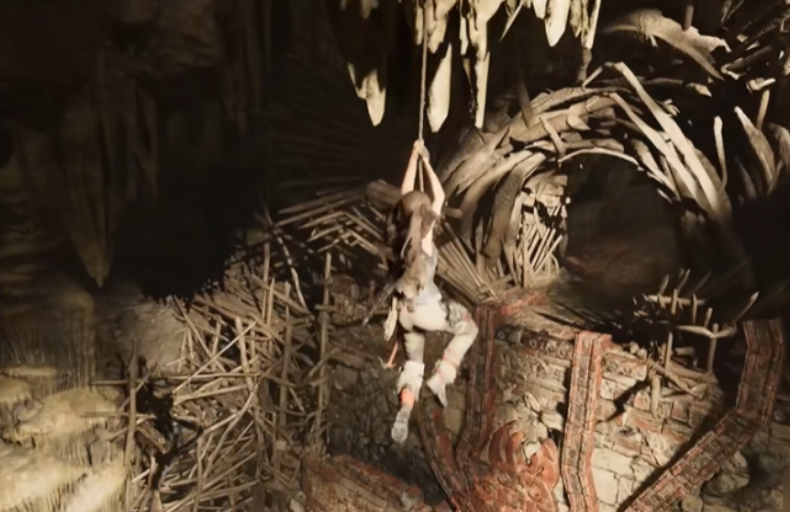 古墓丽影怎么抓钩荡