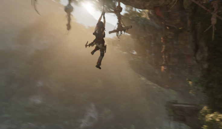 古墓丽影怎么抓钩荡