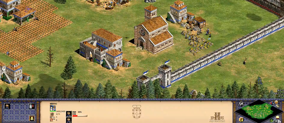 帝国时代2怎么快速建城墙