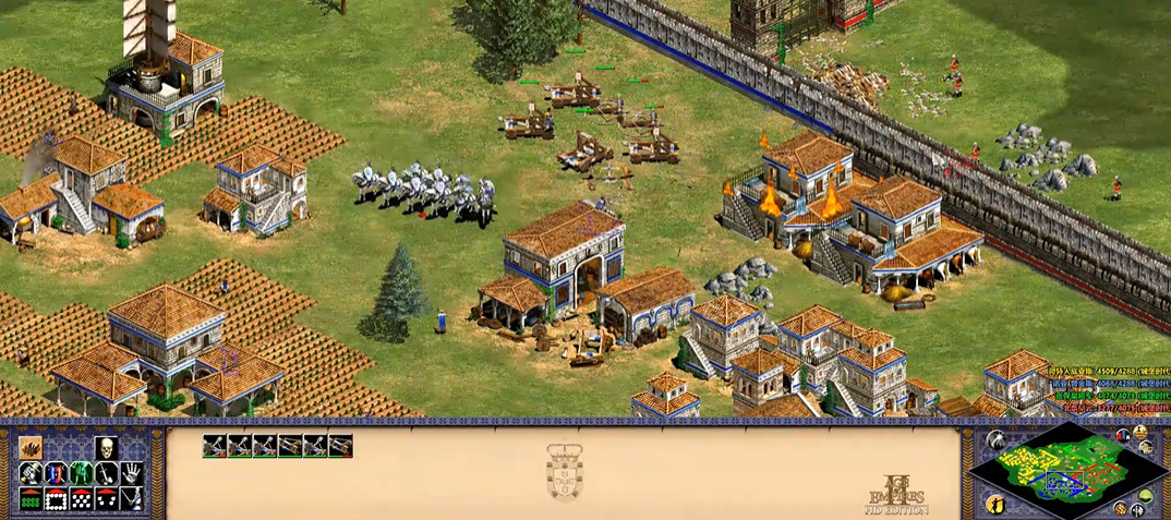 帝国时代2怎么快速建城墙